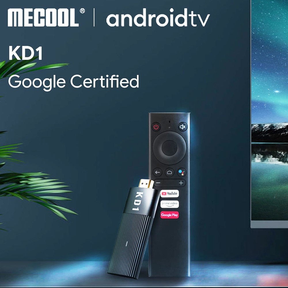 Mecool-tv box kd1 amlogic s905y2, android 10, 2gb, 16gb, suporta google voice,...