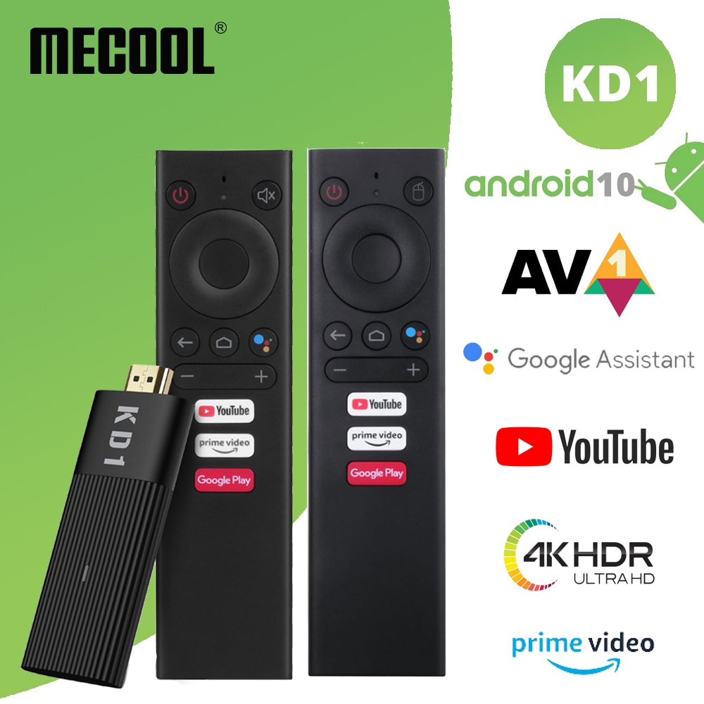 Mecool-tv stick kd1, 4k, s905y2, android 10, 2gb, 16gb, voz, 1080p, 60pfs,...