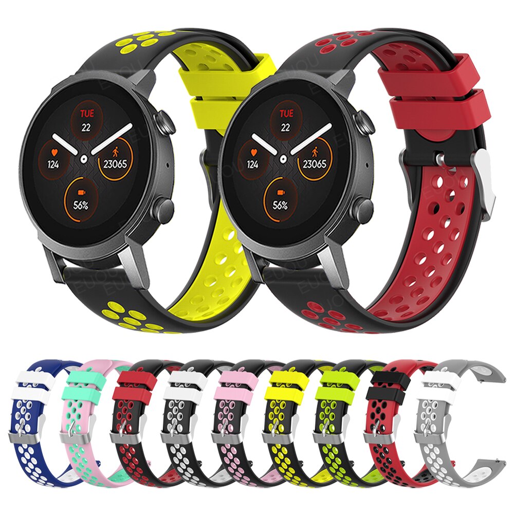Pulseira de silicone para ticwatch e3 pulseira pulseira para ticwatch gth smartwatch...