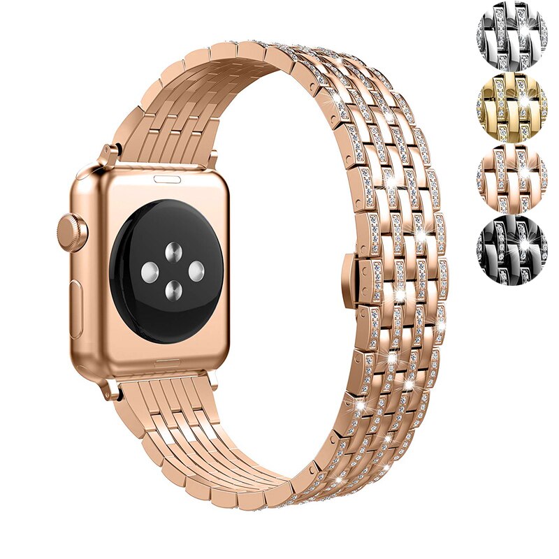Pulseira honor de diamante para apple watch 5/4/3/2/1, pulseira para apple watch...