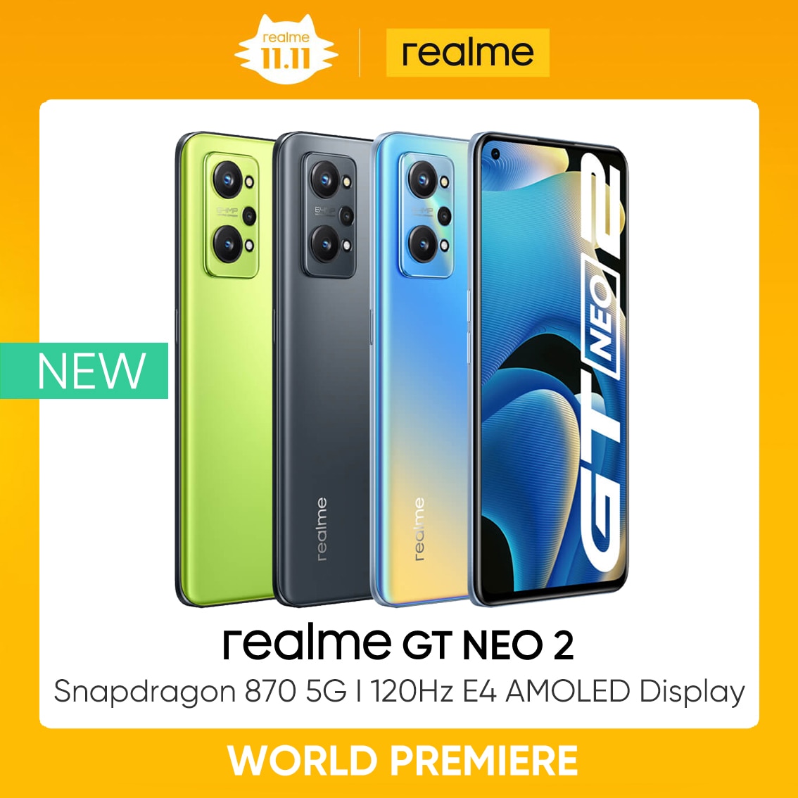 Realme gt neo 2 5g versão global russa telefone inteligente 8gb +...