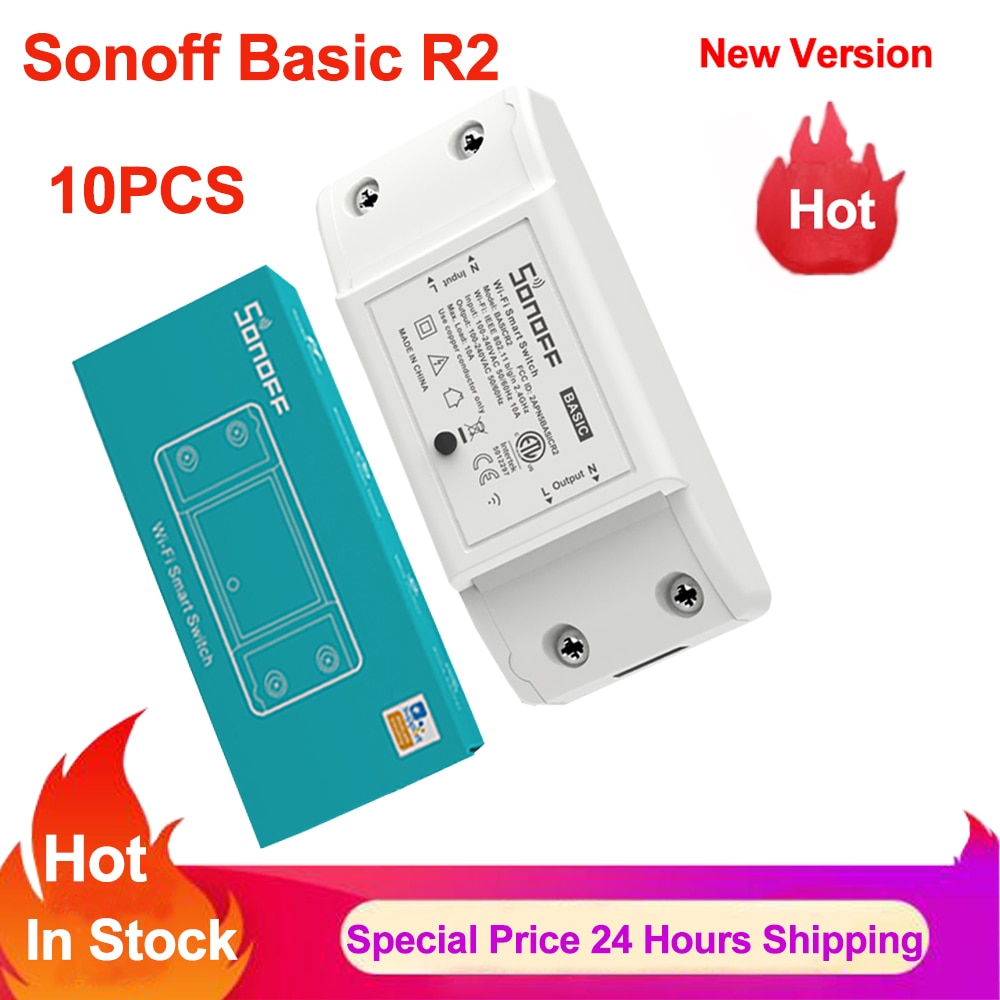 Sonoff básico r2 wifi interruptor inteligente casa inteligente de controle remoto ligar/desligar...