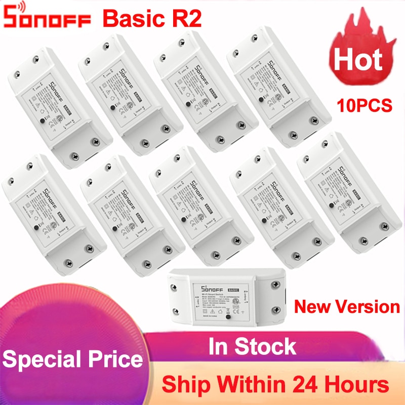 Sonoff switch básico r2 inteligente com controle remoto sem fio, comutador por...