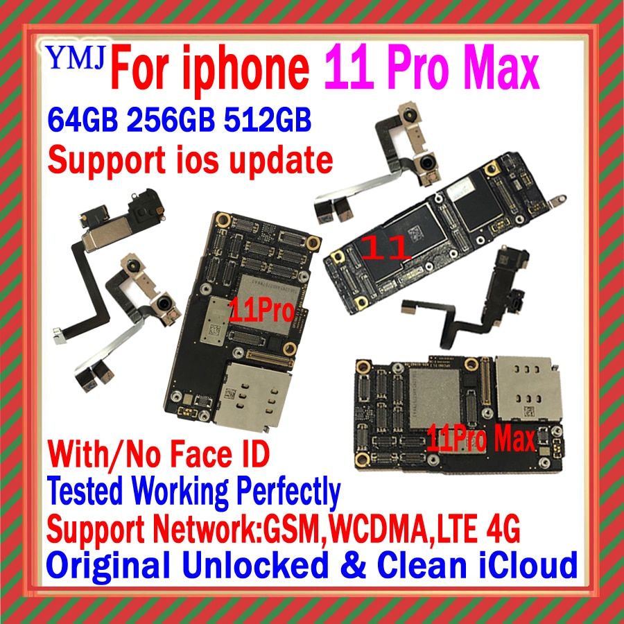 Suporte de atualização 4g lte celular para iphone 11 pro max placa-mãe...