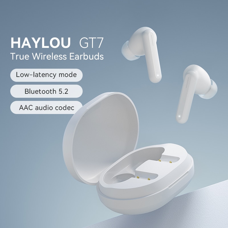 Tws haylou gt7 fone de ouvido sem fio-compatível 5.2 aac gamer fones...