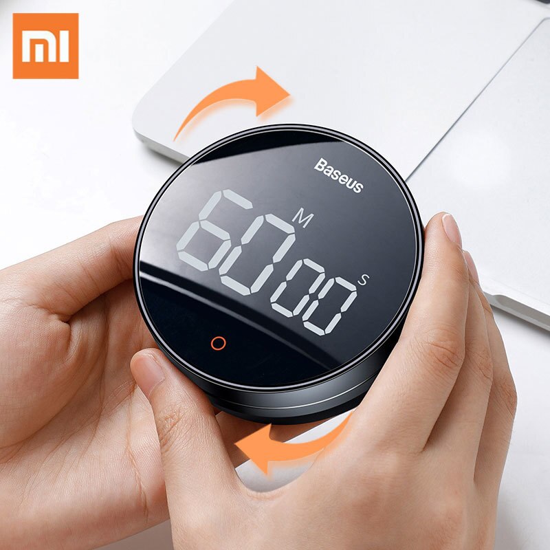 Xiaomi baseus contagem regressiva magnética despertador cozinha temporizador manual digital relógio de...