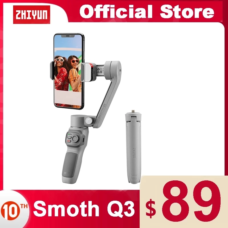 Zhiyun oficial suave q3 smartphones cardan 3-axis flexível telefone handheld estabilizador com...
