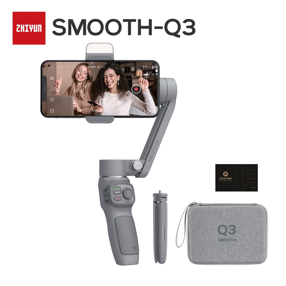 Zhiyun-suave q3 para smartphones, tripé, 3 eixos, celular, estabilizador portátil, gravação de...
