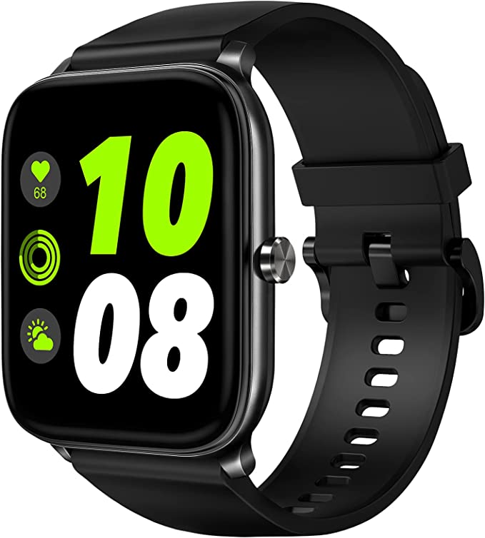 HAYLOU GST Smartwatch, 1,69" tela sensível ao toque para homens e mulheres, SpO2, fmonitor de frequência cardíaca, monitor de sono,mostrador de relógio personalizado, IP68 Relógio esportivo, Relógio inteligente para Android iOS