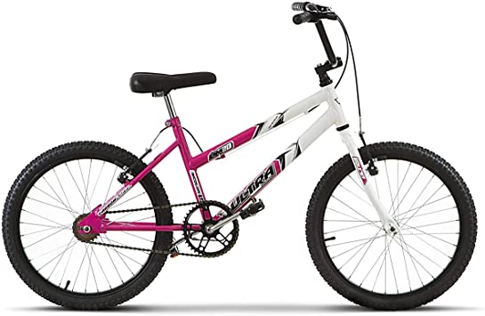 ULTRA BIKE Bicicleta Bicolor Feminina Aro 20 Infantil Rosa/Branco, BMF20-02RS
