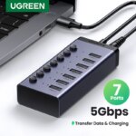 UGREEN 5Gbps HUB USB-C 7 portas USB 3.0 com Interruptor Individual