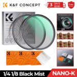 Filtro de Difusão Preto K&F Concept Black Mist, 1/4, 1/8 com Revestimento Múltiplo para Lente Nikon DSLR