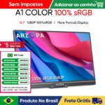 (Armazem Brasil)  Monitor Portátil 16.1″ ARZOPA A1 Color 60Hz