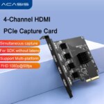 (Armazem Brasil)  Acasis 4 Canais HDMI PCIe Placa de Captura de Vídeo
