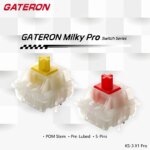 110 Peças Switch Gateron Milky PRO Red e Yellow 5Pin