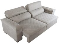 Sofá Retrátil Reclinável 4 Lugares Veludo Imperador