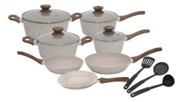 Jogo de Panelas 10 Peças Tramontina  Inducção  Vanilla Revestimento Cerâmico