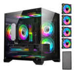 Gabinete Pc Gamer Com 4 Fans Rgb Inclusas Micro Mini Atx