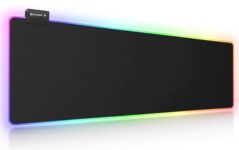 Mousepad RGB, 14 modos de iluminação, 2 níveis de brilho, 800 x 300 mm / 31,5 × 11,8 polegadas