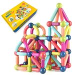 Brastoy Blocos Magnéticos Construção Brinquedo Educativo Infantil (128 Peças)