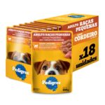 Pack Ração Úmida Pedigree Sachê Cordeiro ao Molho para Cães Adultos de Raças Pequenas 100g – 18 unidades