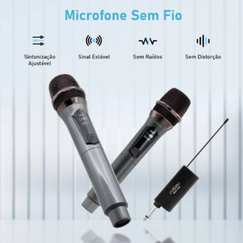 Microfone Sem Fio Profissional Coibeu UHF Duplo-Aliexpress