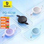 CABO BASEUS RETRÁTIL USB C 60W-Aliexpress
