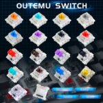 Outemu Switch 3-Pin Dustproof Linear Tactile Clicky Silent Switch para Teclados Mecânicos MX Gaming Switch DIY-Aliexpress