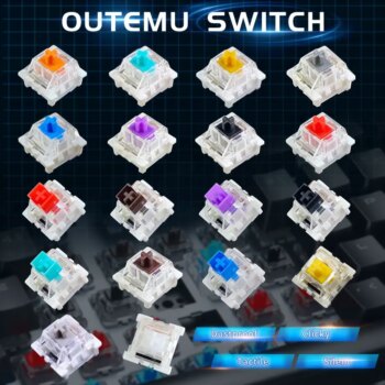 Outemu Switch 3-Pin Dustproof Linear Tactile Clicky Silent Switch para Teclados Mecânicos MX Gaming Switch DIY-Aliexpress