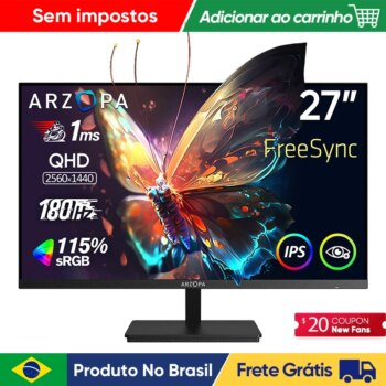 Monitor Gamer Arzopa 27 Polegadas 180Hz QHD 2K FreeSync-Aliexpress
