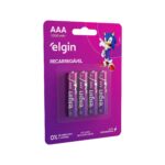 Elgin Pilha Recarregável AAA 1000mAh Palito 4 Unidades-Amazon