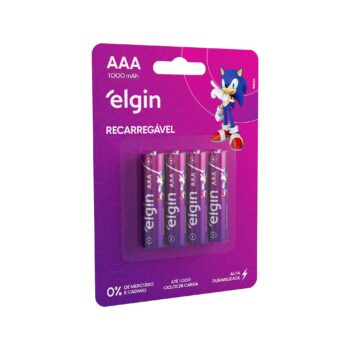 Elgin Pilha Recarregável AAA 1000mAh Palito 4 Unidades-Amazon