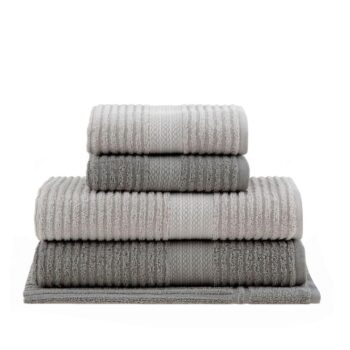 Jogo de toalhas Buddemeyer Doris Banho Cinza Claro/Cinza 5 peças-Amazon