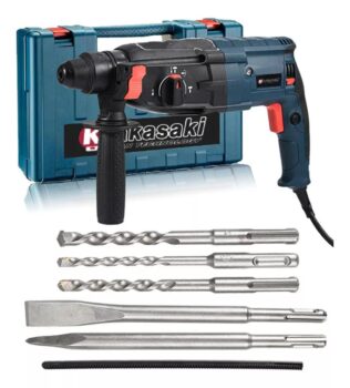 Martelete Rompedor Rotativo Furadeira 1200W 12 Peças Ponteira Talhadeira Brocas (110V)-Amazon