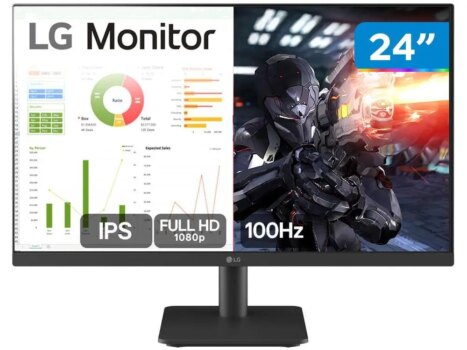 Monitor Gamer 100Hz Ultrawide 5ms LG 24MS500-B.AWZM 24" Full HD IPS HDMI 24MS500-B-Aliexpress