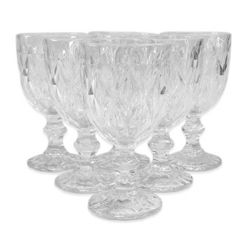 Jogo C/ 6 Taças Vidro Diamond Transparente-Magazine Luiza