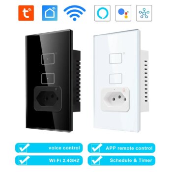 Interruptor Wifi 2 Botões com Tomada-Aliexpress