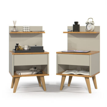 Sleep Decor Kit 2 Mesas Cabeceira Retrô-Shopee