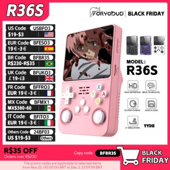Console Retrô Portátil 64GB R36S-Aliexpress