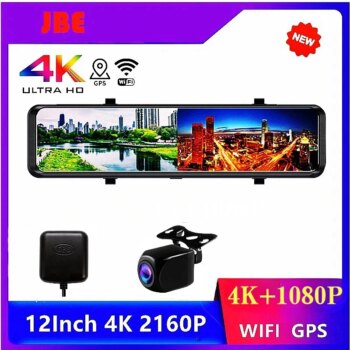 Câmera Veicular 4K 12” com Dupla Lente e Resolução Ultra HD 3840x2160p-Aliexpress