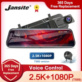 Retrovisor com Câmera Jansite 10 polegadas 2.5K 10 Polegadas 2.5K 1080P Carro Dvr Tela De Toque Gravador Vídeo Lente Dupla Espelho Retrovisor Traço Cam Câmera Traseira Controle Voz-Aliexpress