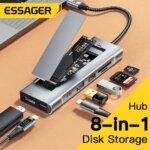 HUB USB 8 em 1 com Suporte para SSD-Aliexpress