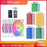 KIT 5 Fans Aigo AR12 Brancas 120mm + Controladora-Aliexpress