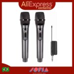 Microfone Sem Fio Duplo Dinâmico-Aliexpress