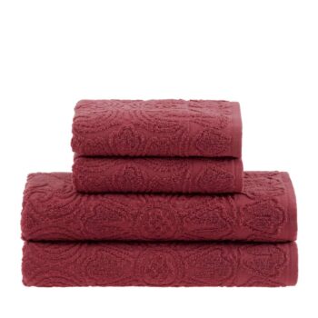 Buddemeyer Jogo De Toalhas Florentina Banho Vermelho 4 Peças-Amazon
