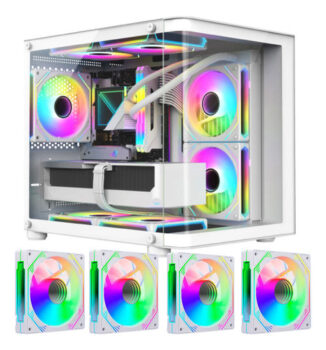 MLB42412021-Gabinete Gamer Frontal Em Vidro Curvado C/ 4 Fans Rgb