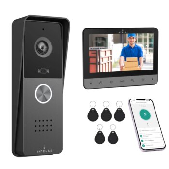 1005008671106980-Intelar IN-072 Campainha Sem Fio Com Câmera E Intercomunicador De Vídeo