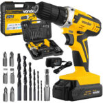 19499495312-Parafusadeira Furadeira Sem Fio 20v Reversível PFV 238 Vonder com Maleta Broca Bits 110v 220v