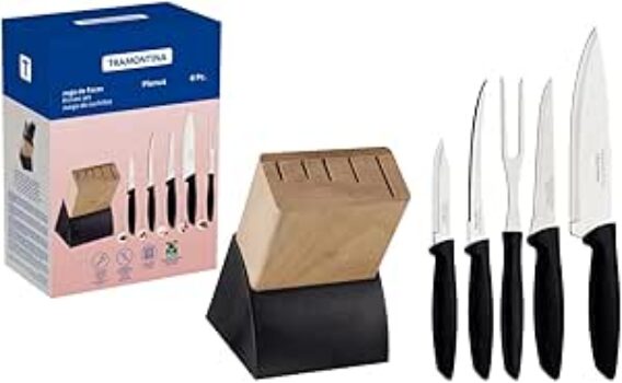 B07K32CH6K-Jogo Facas 6 Peças Plenus com Cepo Tramontina Cutelaria