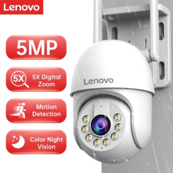 1005007573550640-Lenovo Câmera IP PTZ 5MP Wi-Fi Visão Noturna Colorida